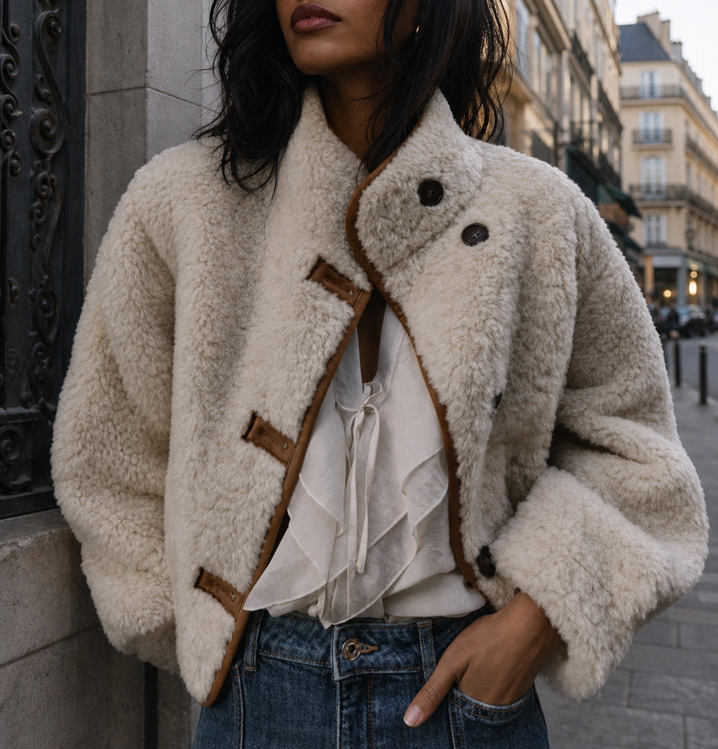ZARA REVERSIBLE DOUBLE-FACED FAUX SHEARLING JACKET CAMEL Ref: 6318/254/704