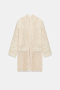 Zara Fringed Embroided Jacket - Beige