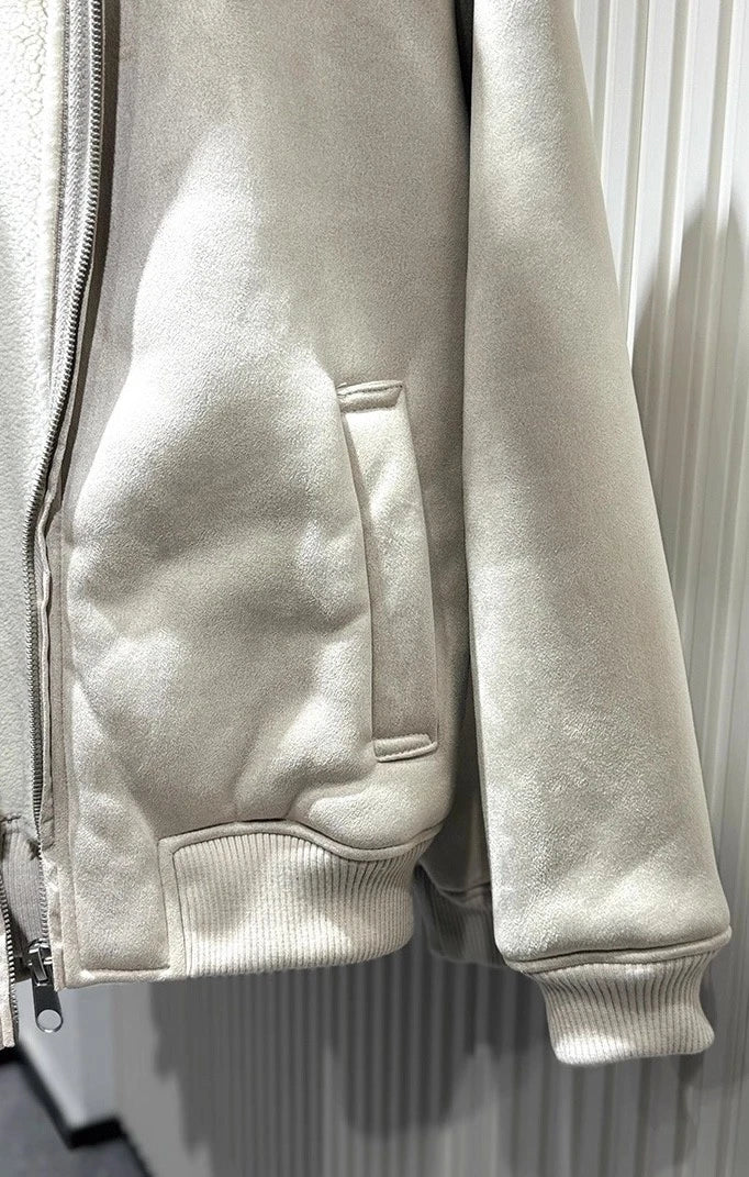 Zara FAUX SUEDE JACKET WITH FAUX SHEARLING Ref: 6318/406/800
