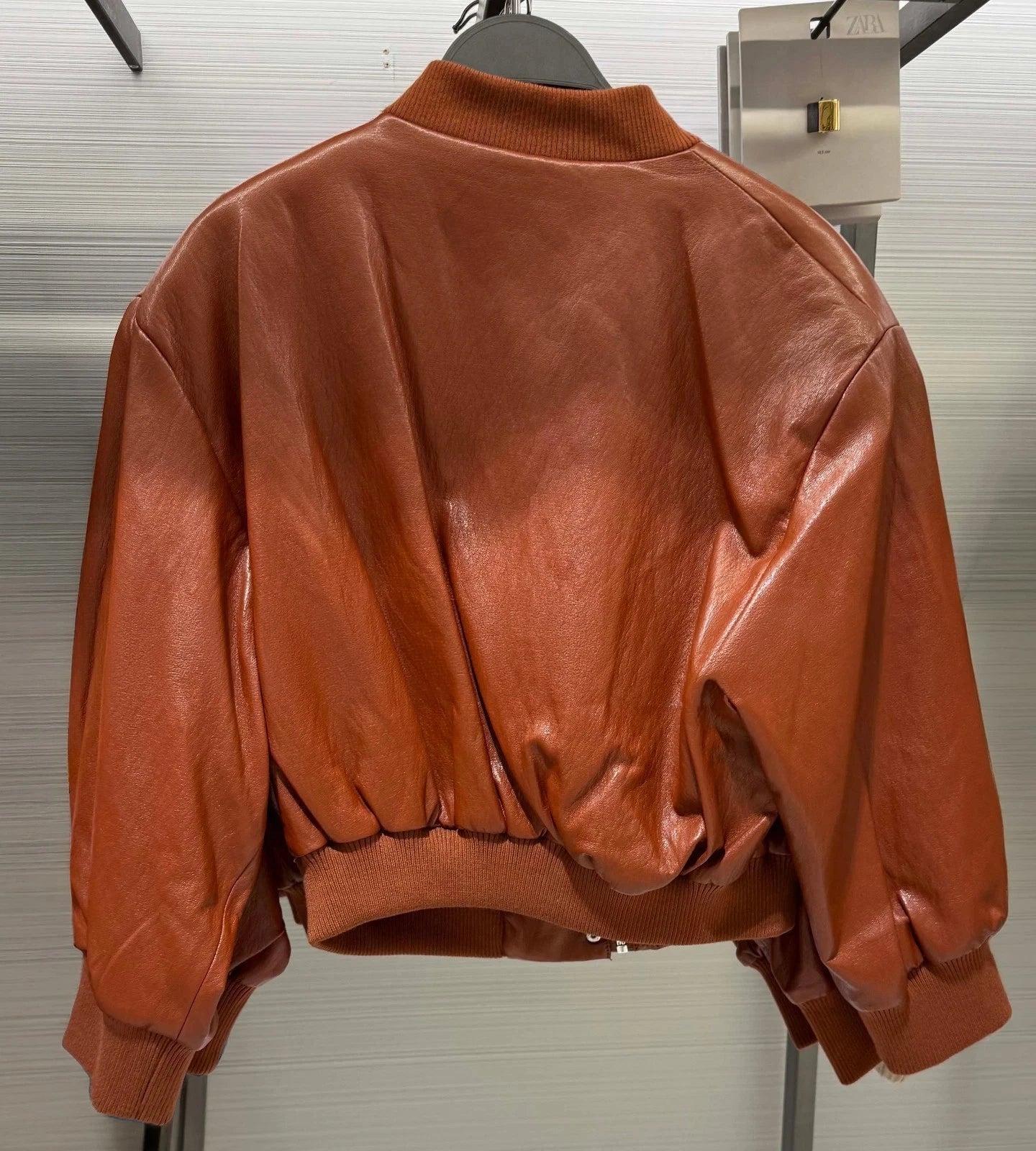 ZARA FAUX LEATHER SHOULDER PAD BOMBER JACKET Ref:3046/068/701
