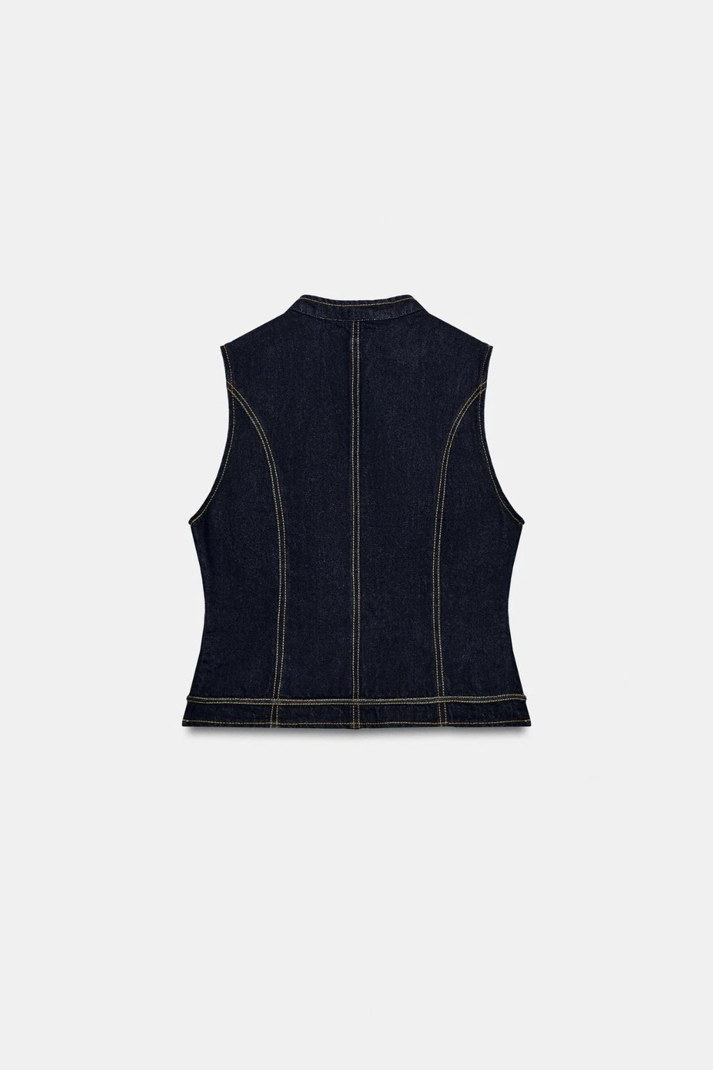 Zara Collection Denim Waistcoat with Front Fastening - Blue