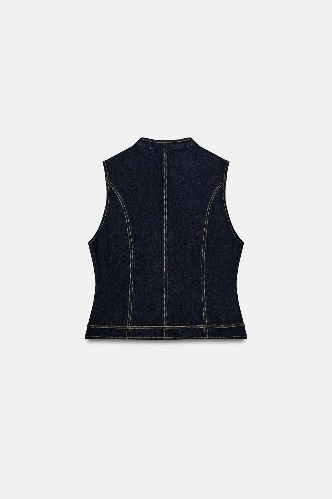 Zara Collection Denim Waistcoat with Front Fastening - Blue