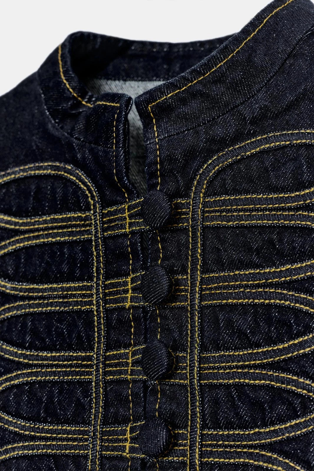 Zara Collection Denim Waistcoat with Front Fastening - Blue