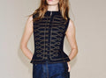 Zara Collection Denim Waistcoat with Front Fastening - Blue