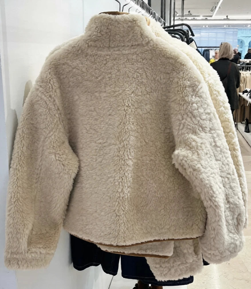 ZARA REVERSIBLE DOUBLE-FACED FAUX SHEARLING JACKET CAMEL Ref: 6318/254/704